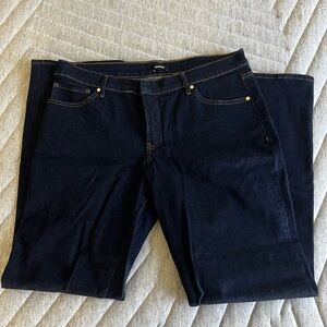 Express Women's Dark Blue Straight Leg Jeans